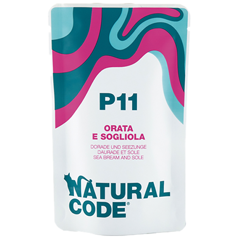 GATTO NATURAL CODE 70GR P11 BUSTA ORATA SOGLIOLA NATURAL CODE Umido