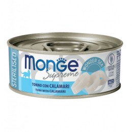 CAT MONGE SUPREME 80GR STER. TONNO CALAMARI MONGE Monge