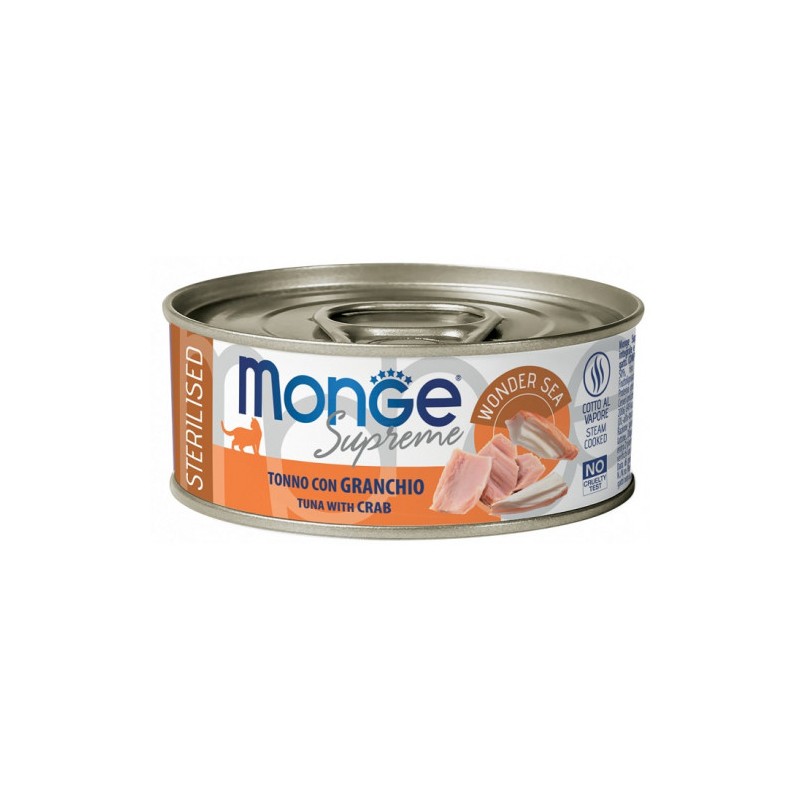 CAT MONGE SUPREME 80GR STER. TONNO GRANCHIO MONGE Monge