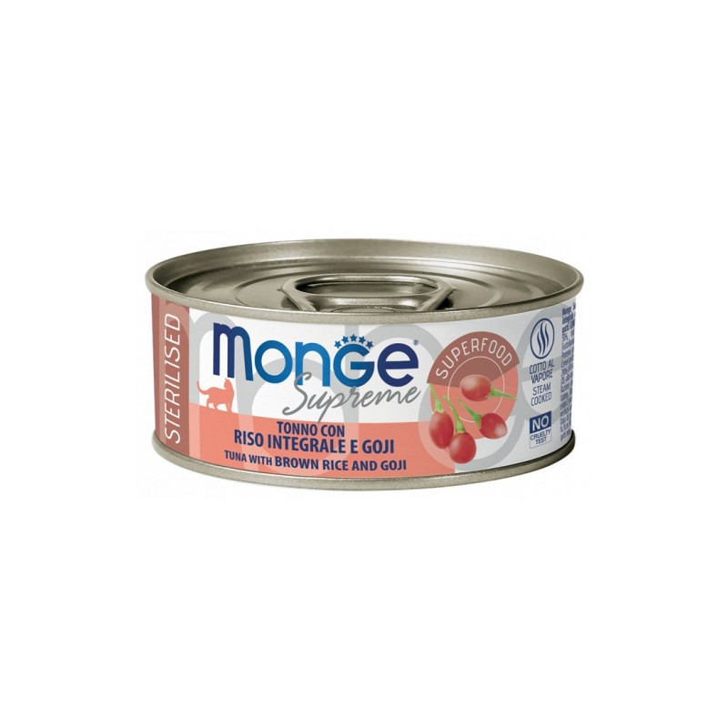 CAT MONGE SUPREME 80GR STER. TONNO/RISO GOJI MONGE Monge
