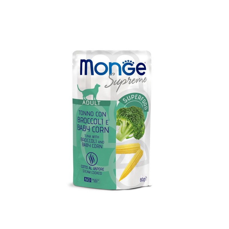 CAT MONGE SUPREME BUSTA 80GR ADULT TONN/BROCC/CORN MONGE Monge