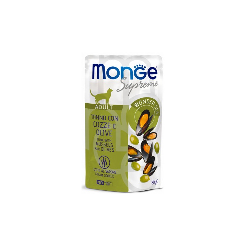CAT MONGE SUPREME BUSTA 80GR ADULT TONN/COZZ/OLIV MONGE Monge