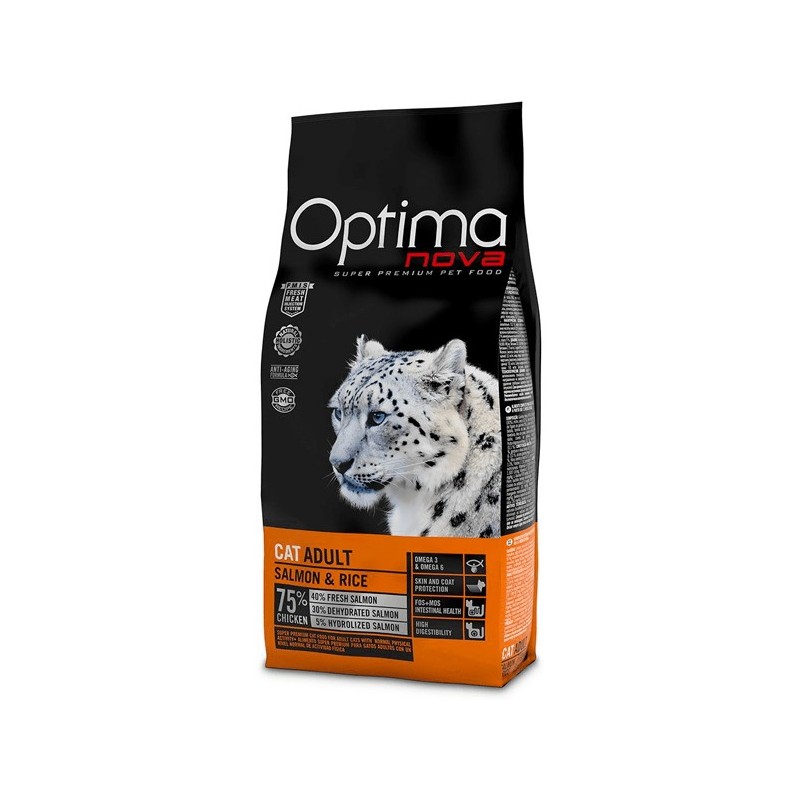 GATTO OPTIMA NOVA ADULT 8KG SALMONE RISO