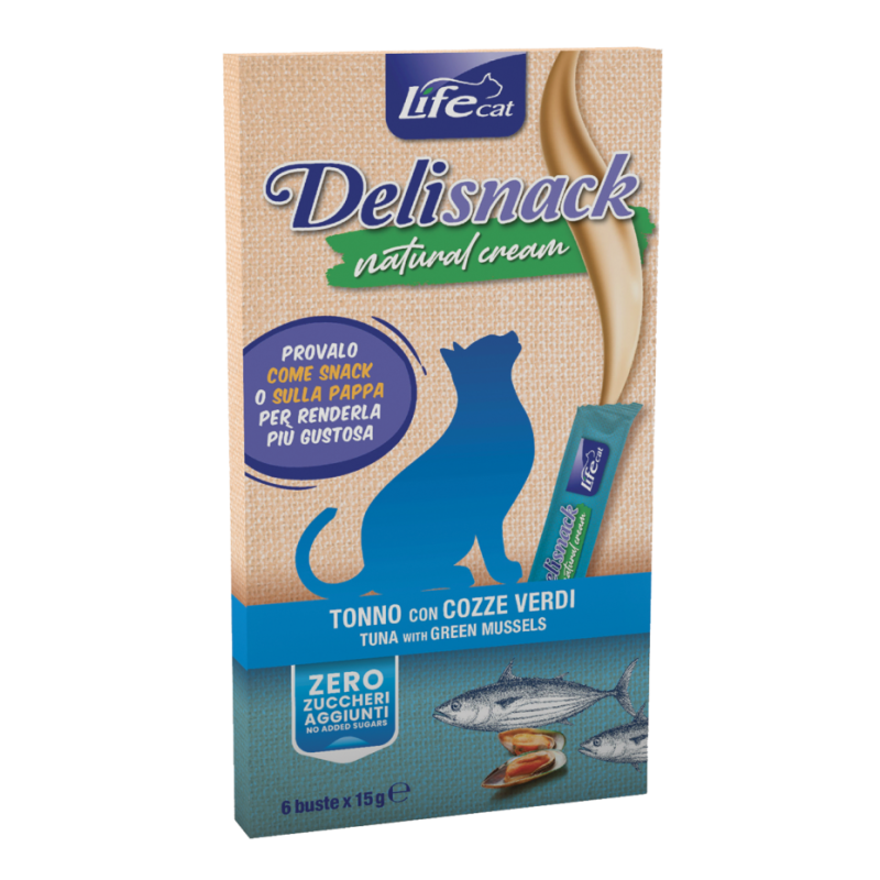 GATTO SNACK LIFECAT CREAM 15GR TONNO
