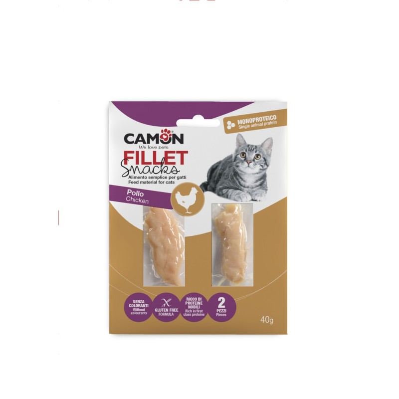 GATTO SNACK 40GR FILETTI POLLO CAMON Snack