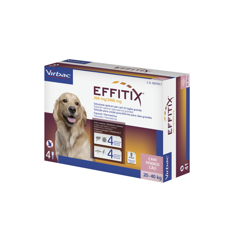 ANTIP VIRBAC EFFITIX 20-40KG L 1 FIALA VIRBAC Antiparassitari
