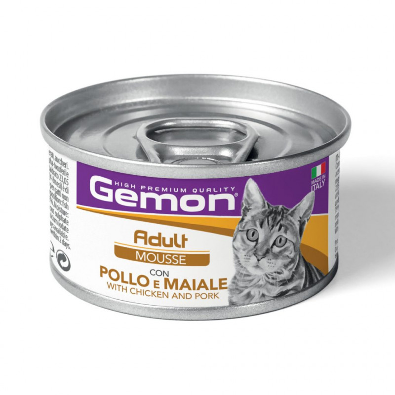 GATTO GEMON MOUSSE 85GR ADULT POLLO MAIALE GATTO GEMON MOUSSE 85GR ADULT POLLO MAIALE
