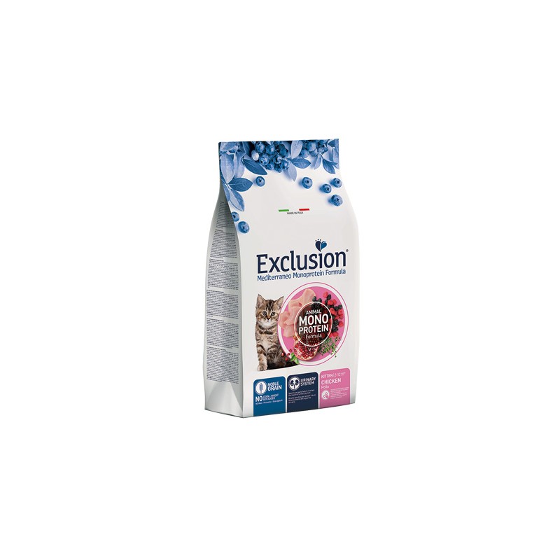 GATTO EXCLUSION MEDITERRANEO KITTEN 300GR POLLO EXCLUSION Secco